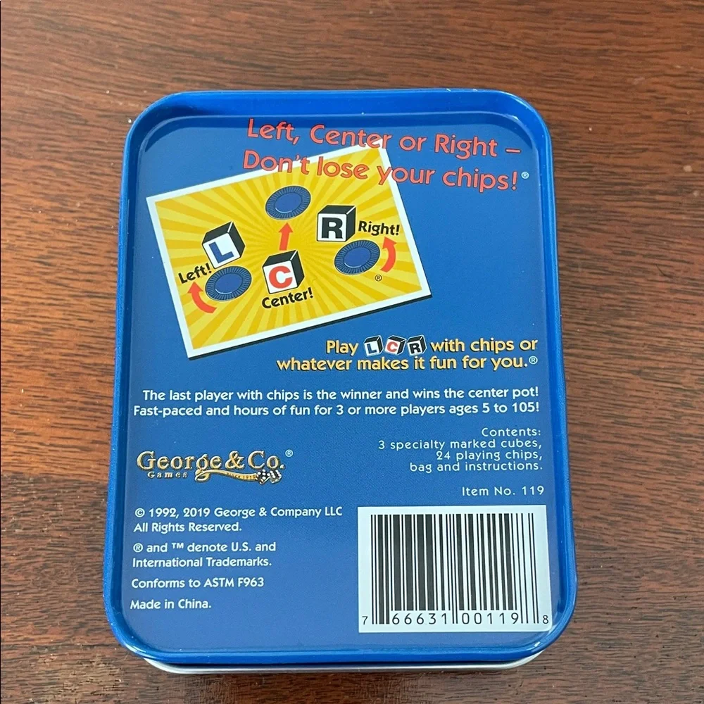 LCR Dice Game - Blue